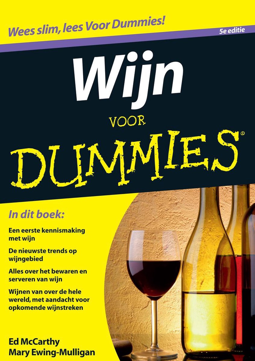 Omslag van Wijn voor Dummies, 5/e door Ed Mccarthy, tweedehands boek bij Boekhandel Bloks