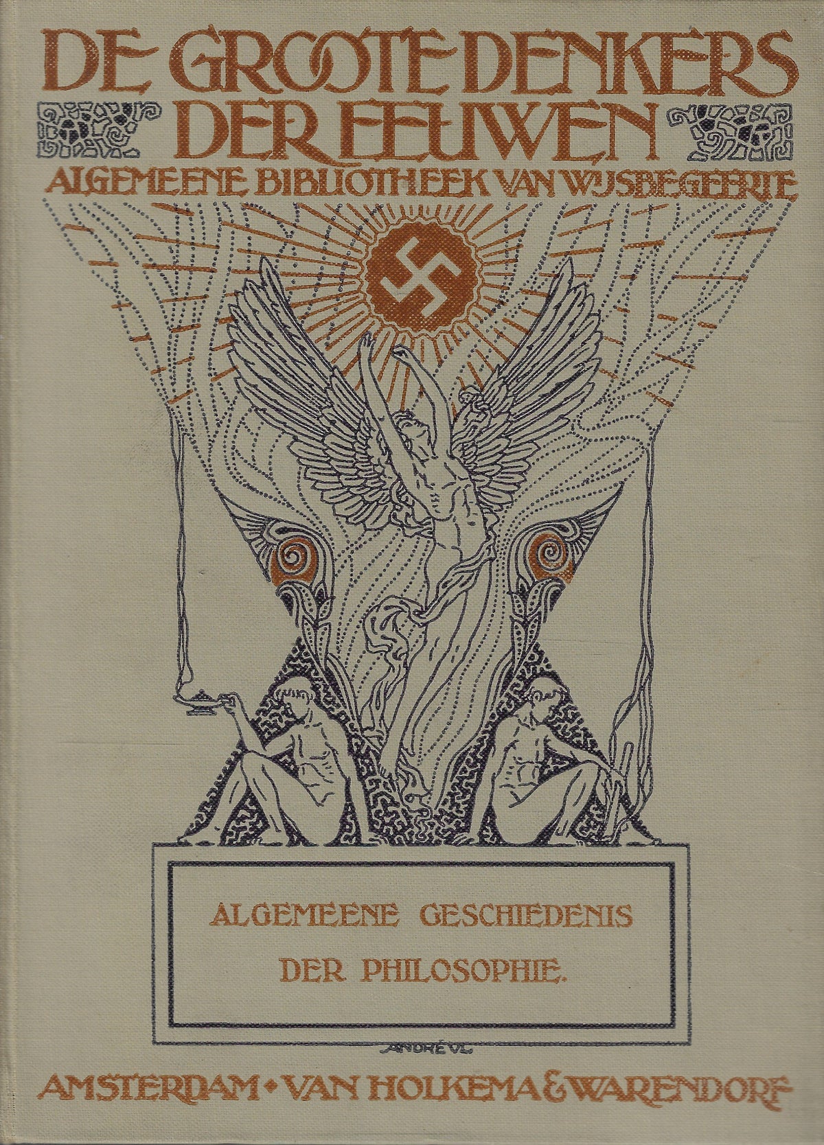 Omslag van Algemeene geschiedenis der philosophie door Van Holkema & Warendorf, tweedehands boek bij Boekhandel Bloks