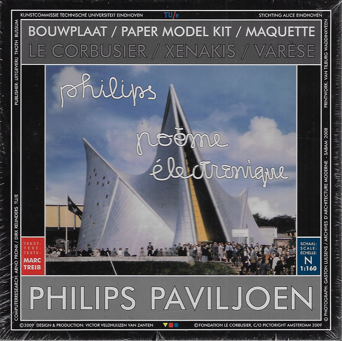 Omslag van Bouwplaat / Philips Paviljoen van Le Corbusier door Veldhuyzen van Zanten, tweedehands boek bij Boekhandel Bloks