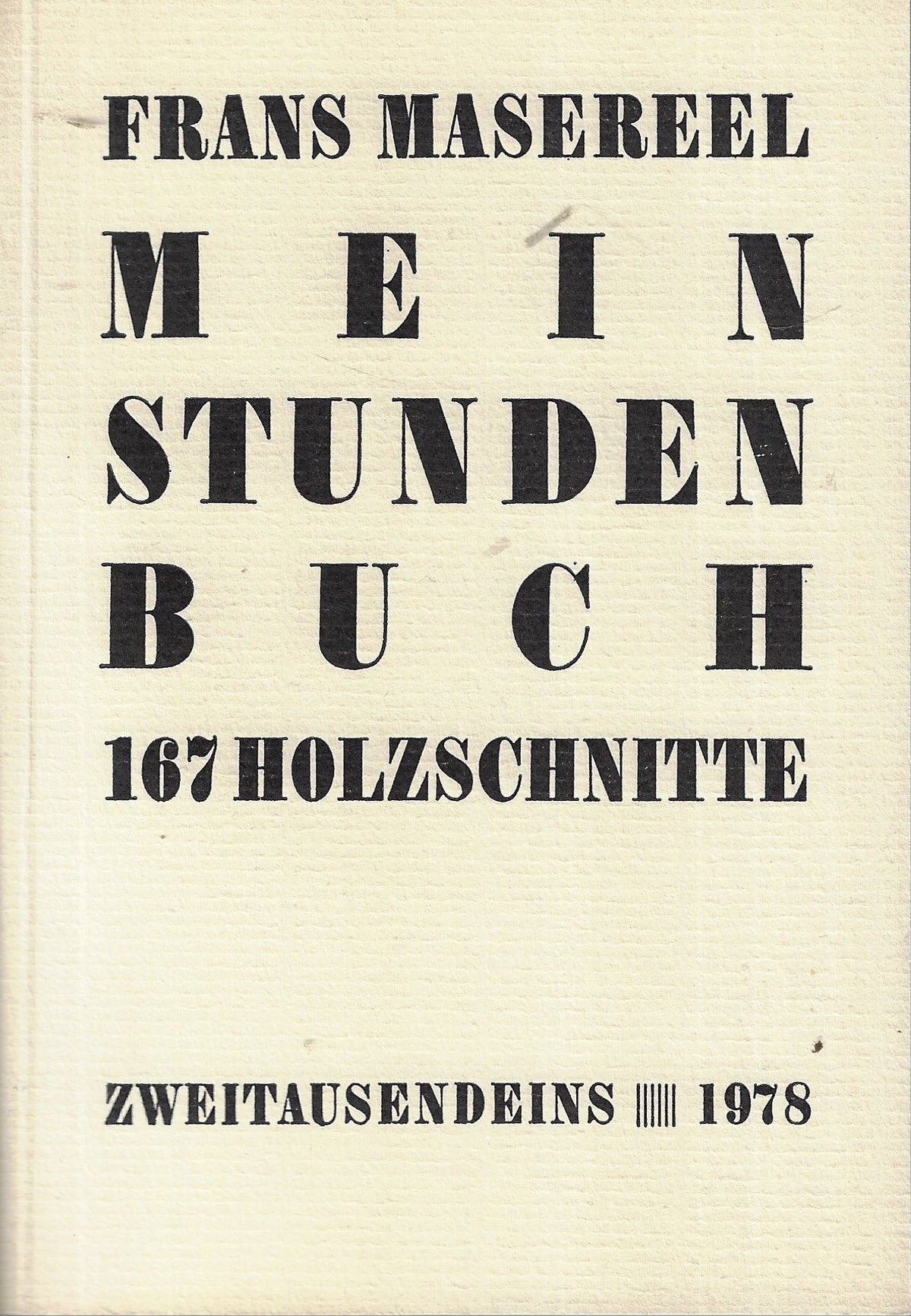 Omslag van Frans Masereel - Werke bei zweitausendeins, tweedehands boek bij Boekhandel Bloks