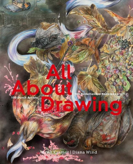 Omslag van All about drawing / 100 Nederlandse kunstenaars / 100 Dutch artists, tweedehands boek bij Boekhandel Bloks