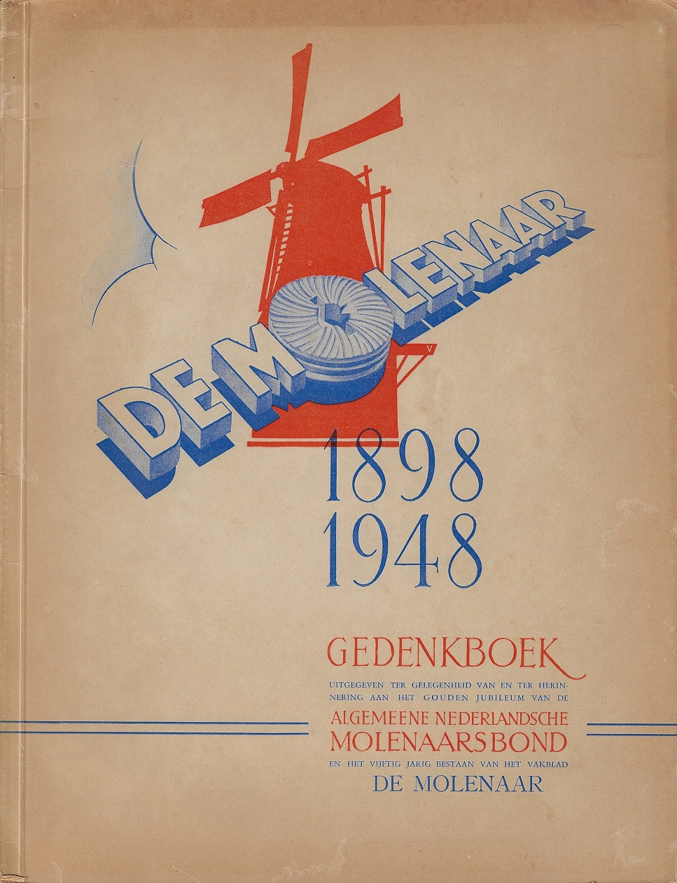 Omslag van De Molenaar 1898-1948, tweedehands boek bij Boekhandel Bloks
