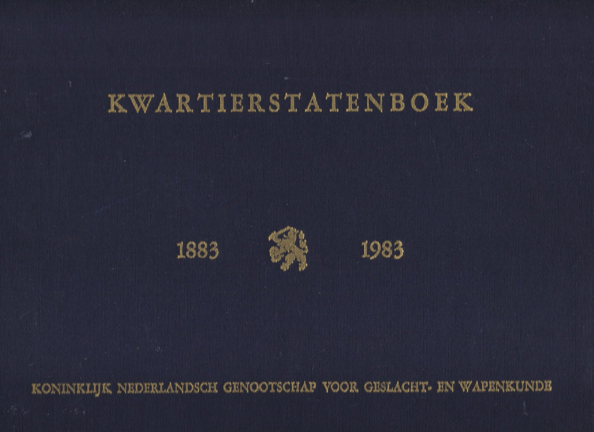 Omslag van Kwartierstatenboek 1883 - 1983 (studio), tweedehands boek bij Boekhandel Bloks
