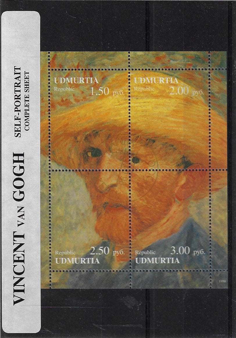 Omslag van Vincent van Gogh - Self-portrait complete set (postzegel), tweedehands boek bij Boekhandel Bloks