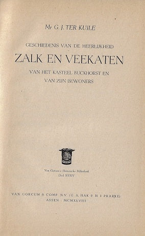 Omslag van Zalk en Veekaten, tweedehands boek bij Boekhandel Bloks