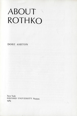 Omslag van About Rothko, tweedehands boek bij Boekhandel Bloks
