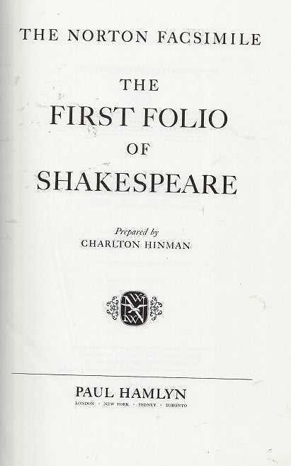 Omslag van The First Folio of Shakespeare, tweedehands boek bij Boekhandel Bloks