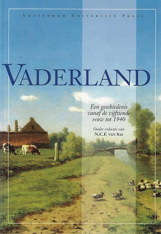 Omslag van Vaderland / een geschiedenis van de vijtiende eeuw tot 1940, tweedehands boek bij Boekhandel Bloks