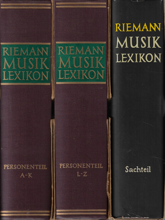 Omslag van Riemann Musiklexikon I II III, tweedehands boek bij Boekhandel Bloks
