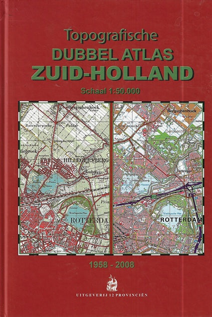 Omslag van Topografische Dubbel Atlas Zuid-Holland, tweedehands boek bij Boekhandel Bloks