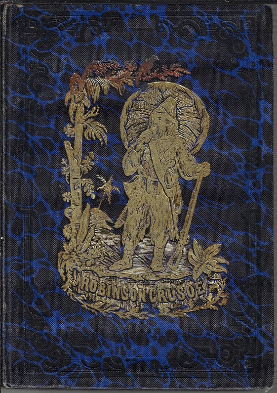 Omslag van Geschiedenis en lotgevallen van Robinson Crusoë. Naar de oorspronkelijke Uitgave op nieuw voor de Jeugd bewerkt., tweedehands boek bij Boekhandel Bloks