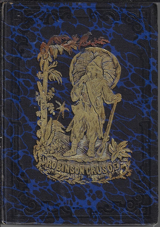Omslag van Geschiedenis en lotgevallen van Robinson Crusoë. Naar de oorspronkelijke Uitgave op nieuw voor de Jeugd bewerkt., tweedehands boek bij Boekhandel Bloks