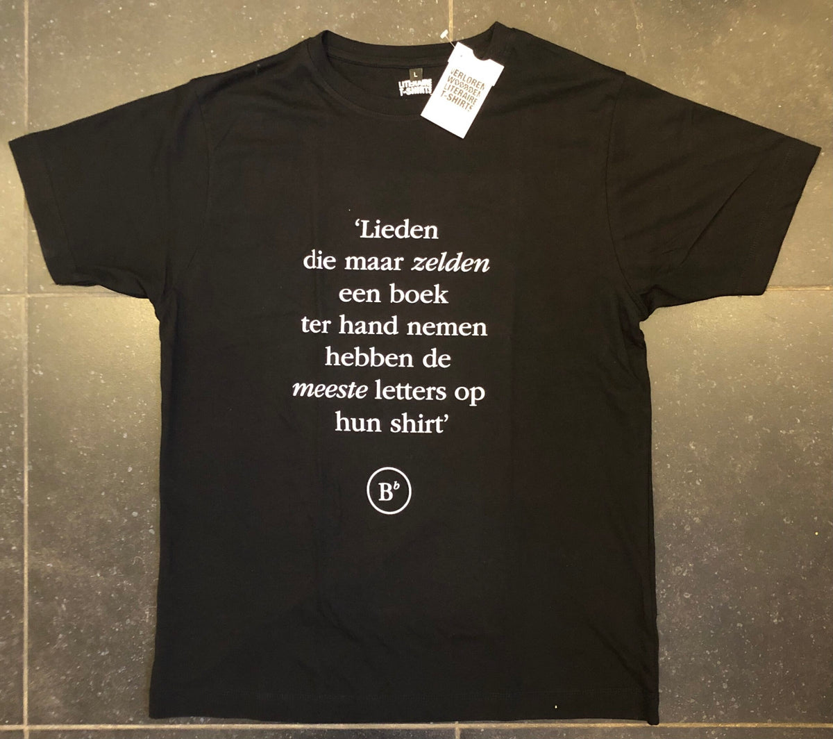 Omslag van Literair T-shirt Boekhandel Bloks maat M/L/XL, tweedehands boek bij Boekhandel Bloks