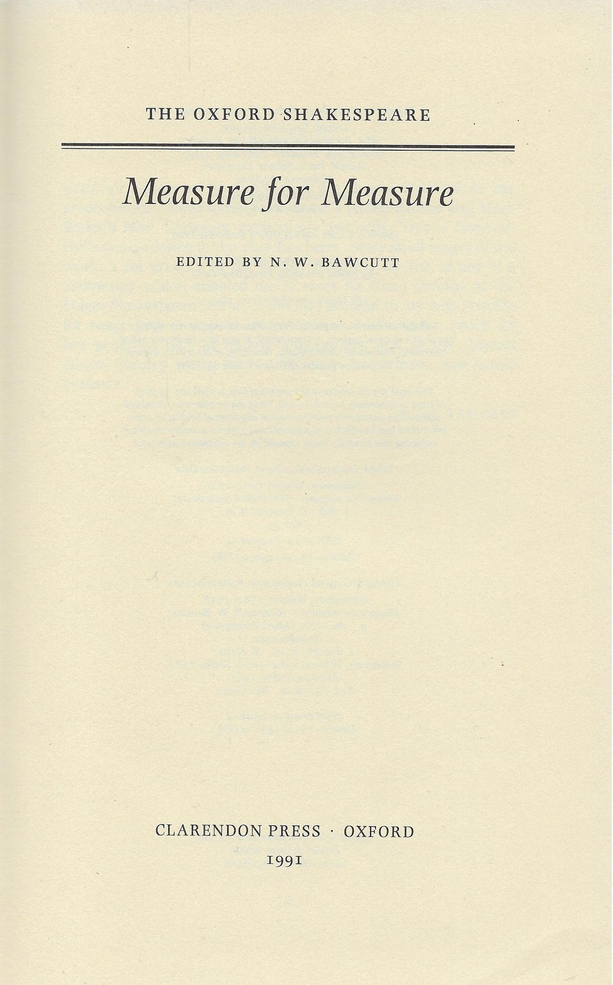 Omslag van Measure for measure (The Oxford Shakespeare), tweedehands boek bij Boekhandel Bloks
