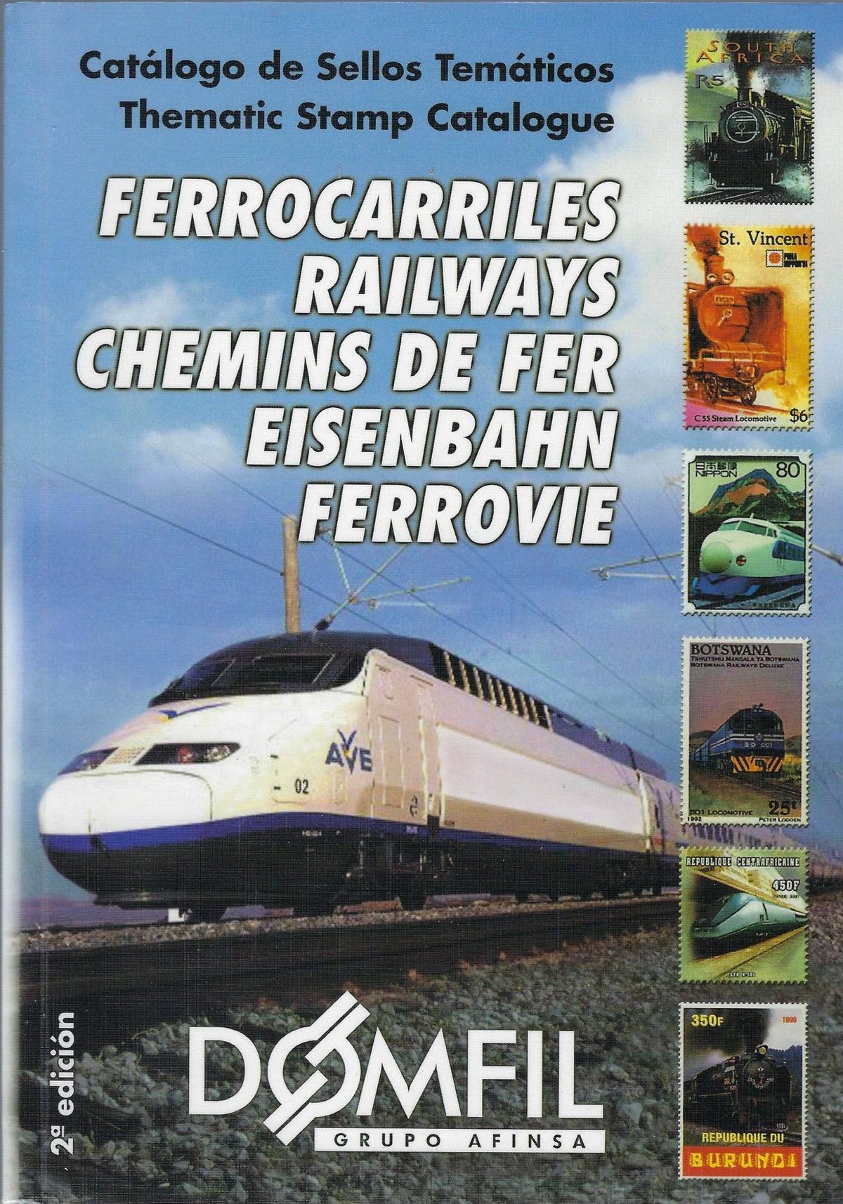 Omslag van Domfil Railways Thematic Stamp Catalogue - Railways, tweedehands boek bij Boekhandel Bloks