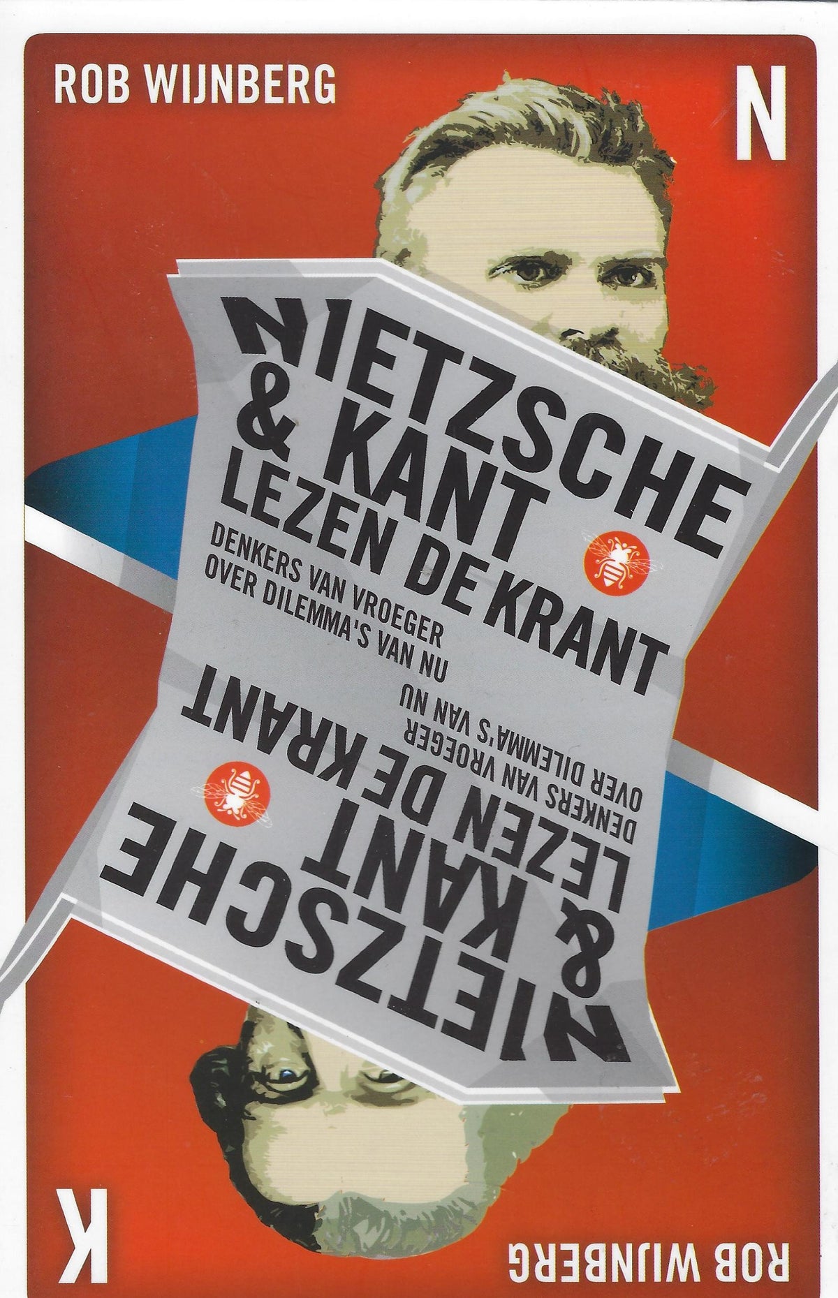 Omslag van Nietzsche & Kant lezen de krant, tweedehands boek bij Boekhandel Bloks