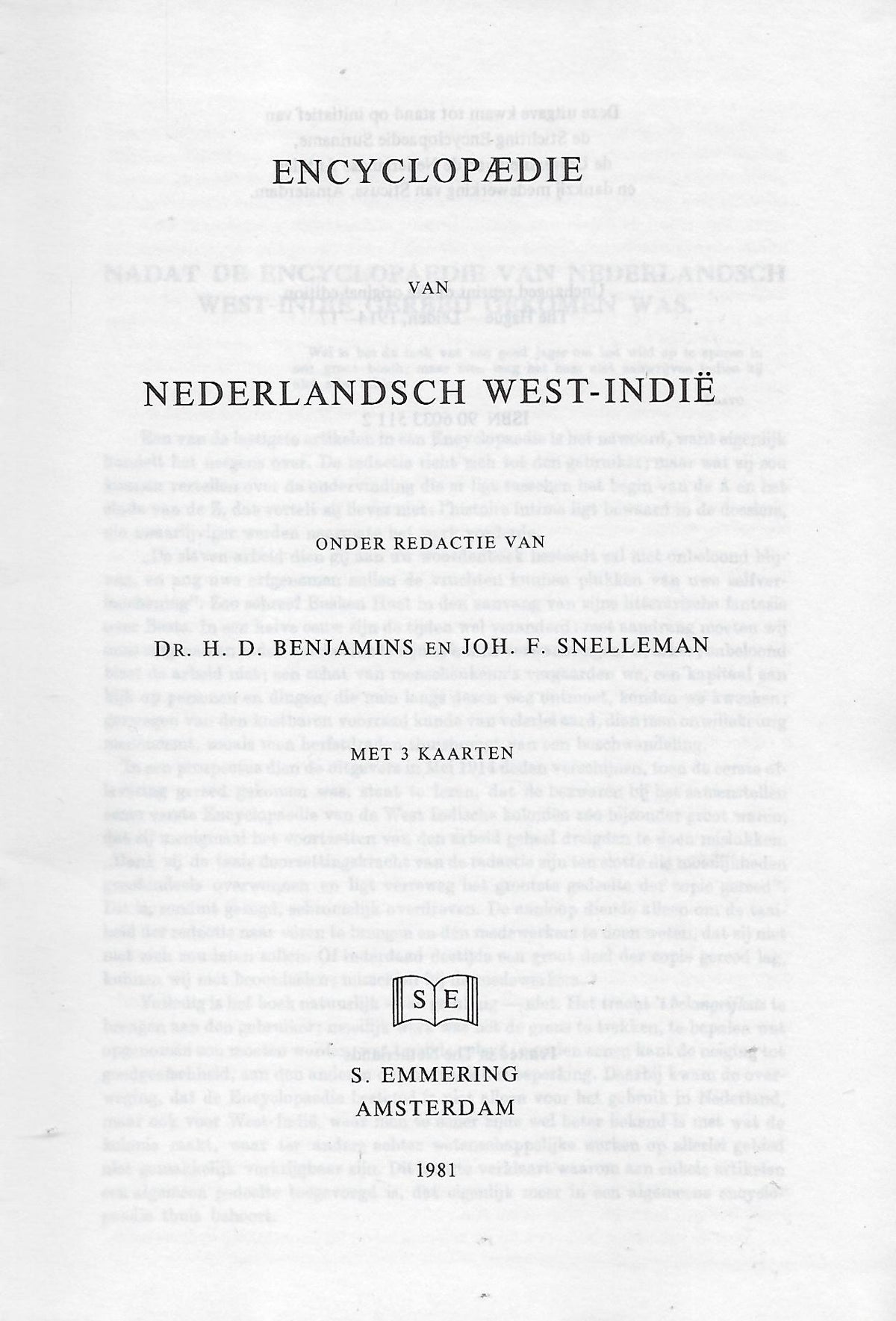 Omslag van Encyclopaedie van Nederlandsch West-Indië, tweedehands boek bij Boekhandel Bloks