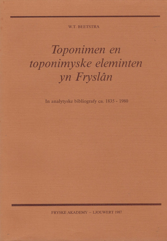 Omslag van Toponimen toponimyske eleminten yn fryslan, tweedehands boek bij Boekhandel Bloks