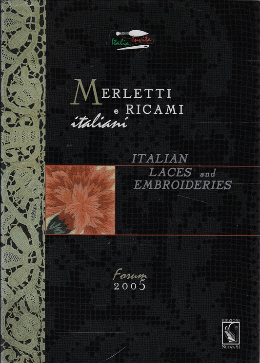 Omslag van Merletti e ricami Italiani, tweedehands boek bij Boekhandel Bloks