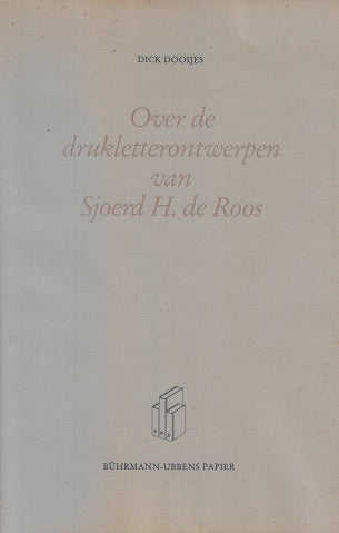Omslag van Over drukletterontwerpen sjoerd de roos, tweedehands boek bij Boekhandel Bloks