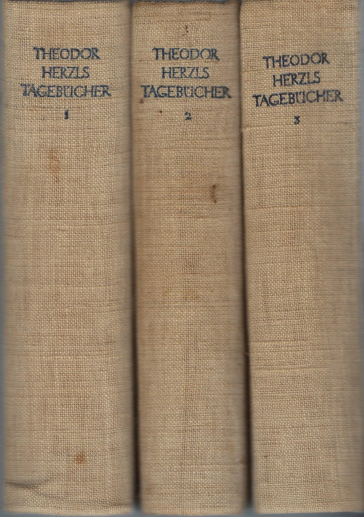 Omslag van Theodor Herzls Tagebücher (3 delen compleet), tweedehands boek bij Boekhandel Bloks
