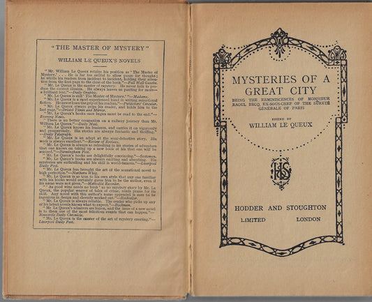 Omslag van Mysteries of a great city, tweedehands boek bij Boekhandel Bloks