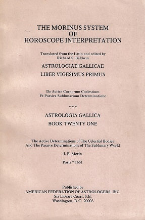 Omslag van The morinus system of horoscope interpretation, tweedehands boek bij Boekhandel Bloks