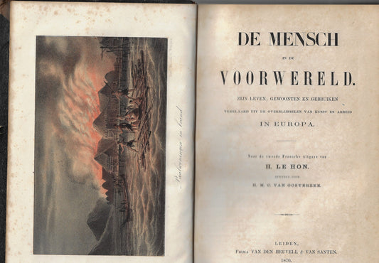 Omslag van De mensch in de voorwereld, tweedehands boek bij Boekhandel Bloks