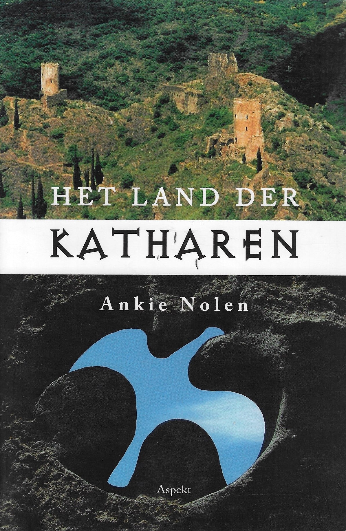 Omslag van Het land der katharen - een historische reisgids, tweedehands boek bij Boekhandel Bloks